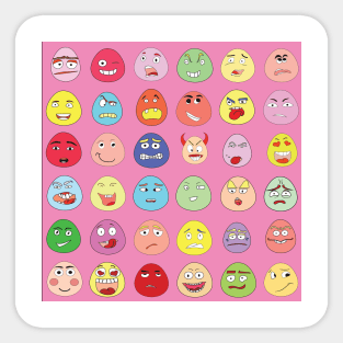 Cute emojis with a pink background Sticker